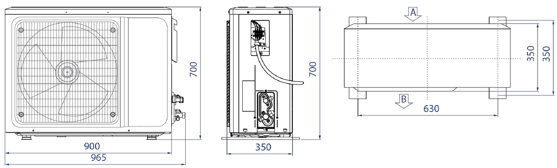 aux 24000 buitenunit afmetingen