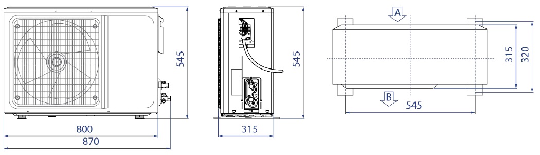 aux 18000 buitenunit afmetingen