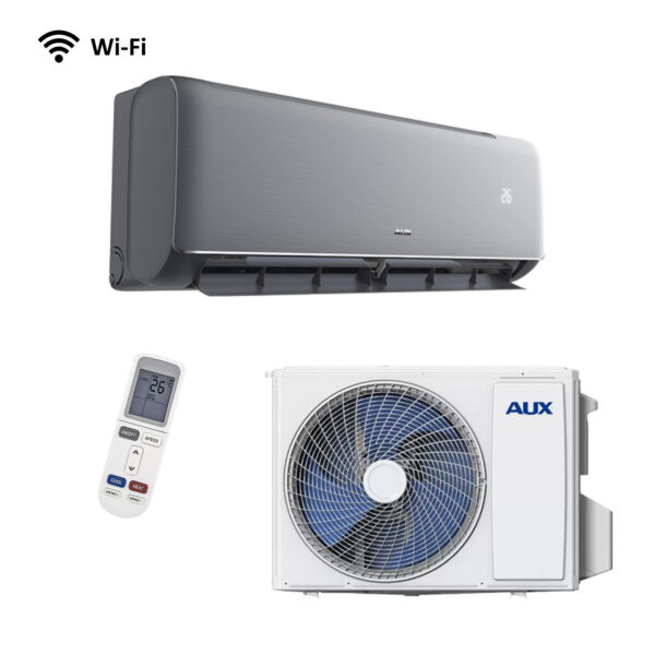 AUX Split unit airco 'Q-Smart - Zilver' 3,5kW / 12000BTU totaalpakket